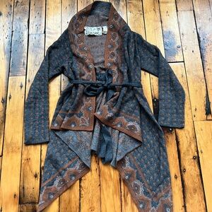 Field Flower Anthropologie Women’s Medium Arras Sweater Coat Belted Cardigan